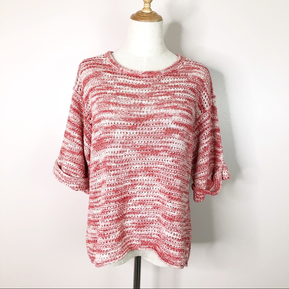 Anthro l Michael Stars Pullover Red White Dye XS/S